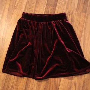 Maroon velvet skirt